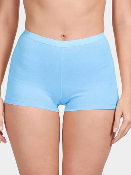 Susie Angelfalls Blue Mid Waist Full Coverage Boyshorts Panty