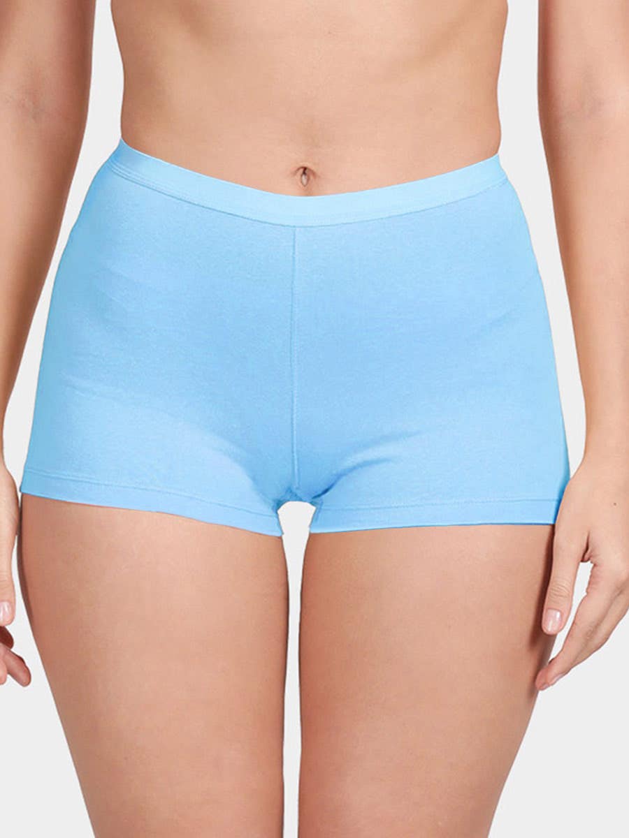 Susie Angelfalls Blue Mid Waist Full Coverage Boyshorts Panty