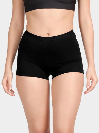 Susie Black Beauty Mid waist Full Coverage Boyshorts Panty