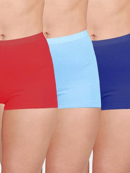 Susie Multicolor Solid Boyshorts Panty Combo E