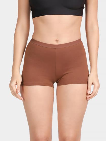 Susie Rustic Brown Mid waist Full Coverage Boyshorts Panty