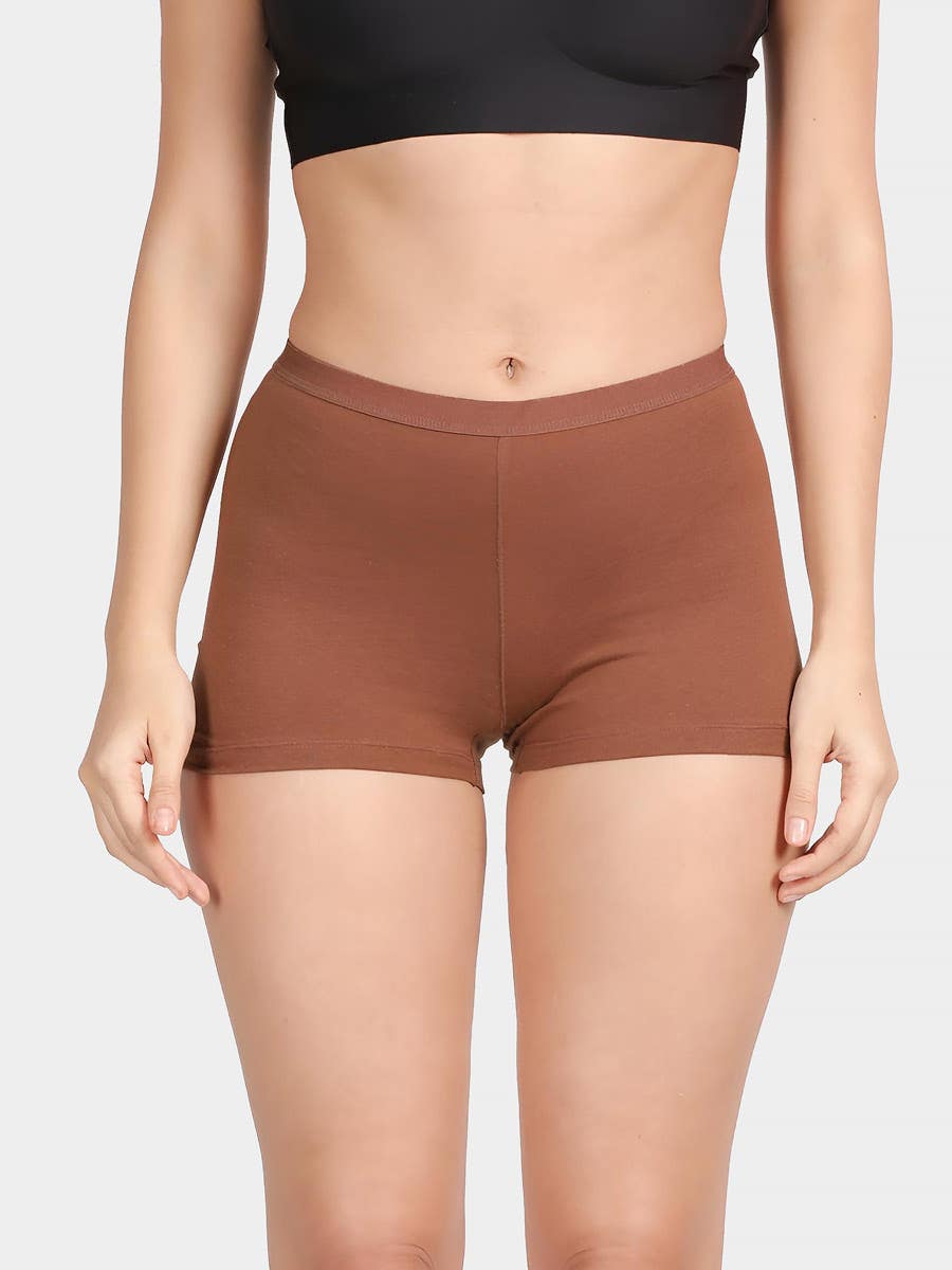 Susie Rustic Brown Mid waist Full Coverage Boyshorts Panty
