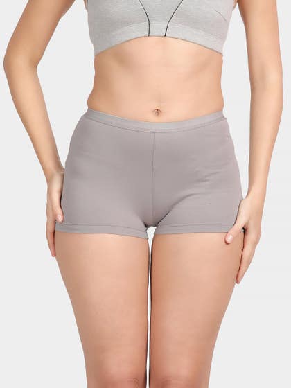 Susie StormFront Grey Mid waist Full Coverage Boyshorts Panty