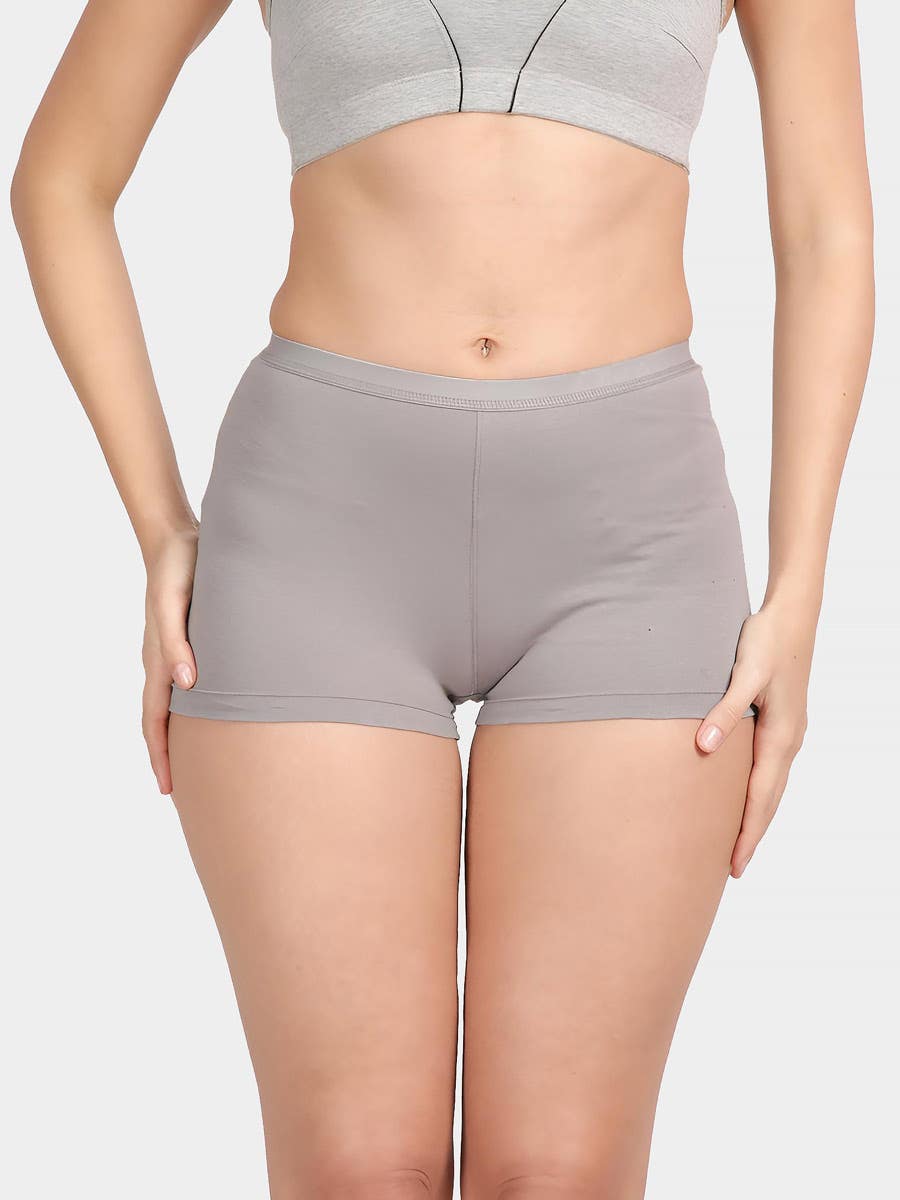 Susie StormFront Grey Mid waist Full Coverage Boyshorts Panty