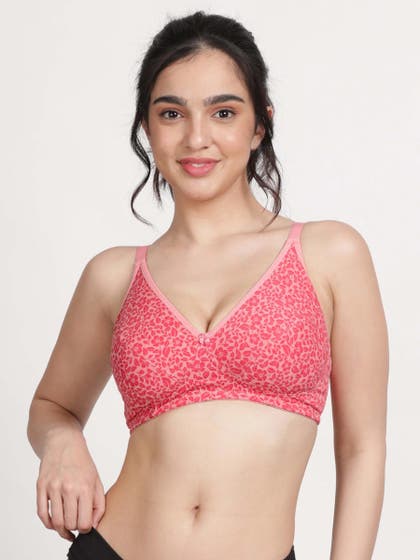Susie Candlelight Peach Floral Printed Non Padded Bra