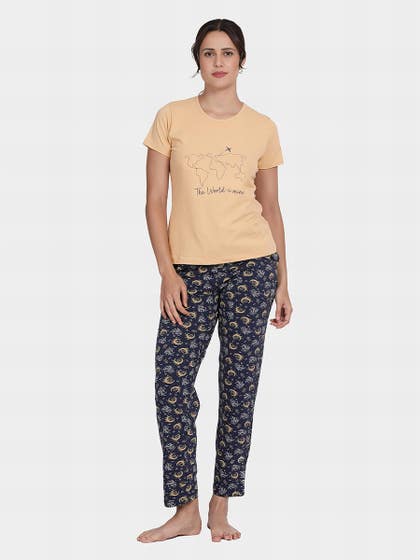 Susie Moonlit Ocean Moon Leaves Pyjama Set