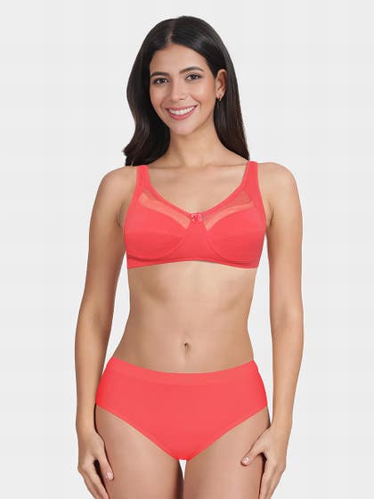 Susie Dubarry Mesh Neckline Non Padded Everyday Bra Lingerie Set