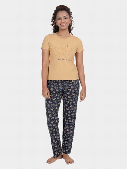 Shyaway Teens Moonlit Ocean Moon Leaves Pyjama Set