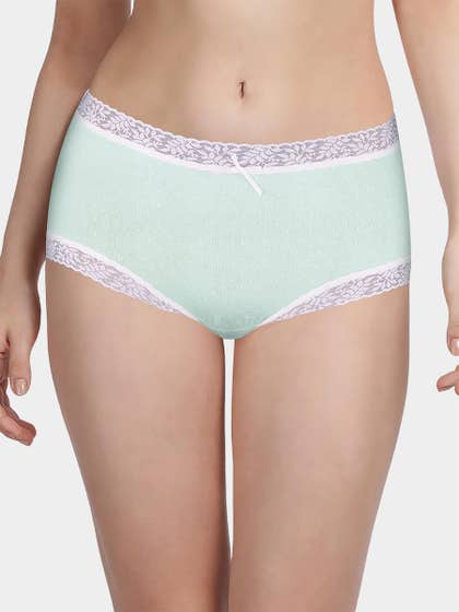 Susie Pastel Green Tiny Polka Medium Waist Hipster Panty