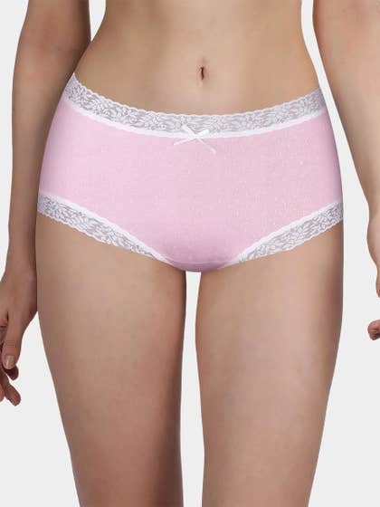 Susie Pastel Pink Tiny Polka Medium Waist Hipster Panty