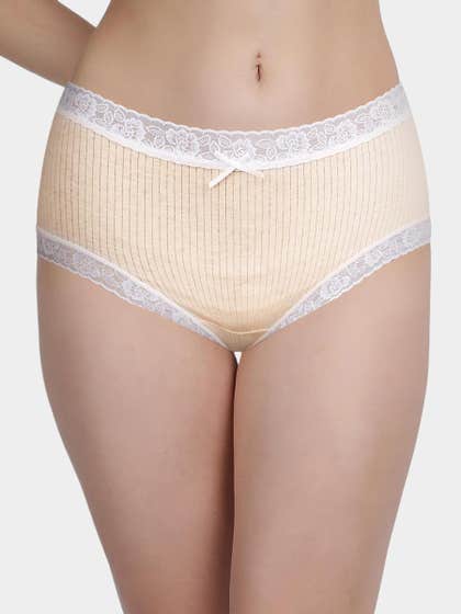 Susie Wheat Skin Ribbed Medium Waist Hipster Panty