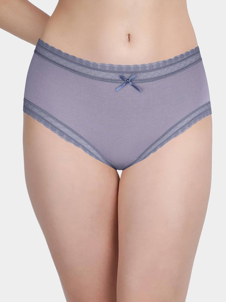 Susie Grey Contrast Full Coverage Hipster Panty
