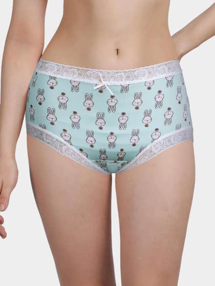 Susie Blue Bunny Printed Medium Waist Hipster Panty