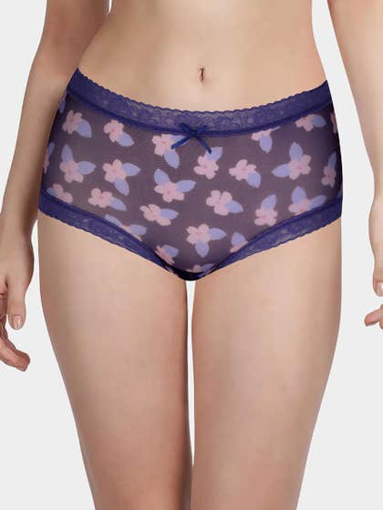 Susie Violet Fully Floral Medium Waist Hipster Panty