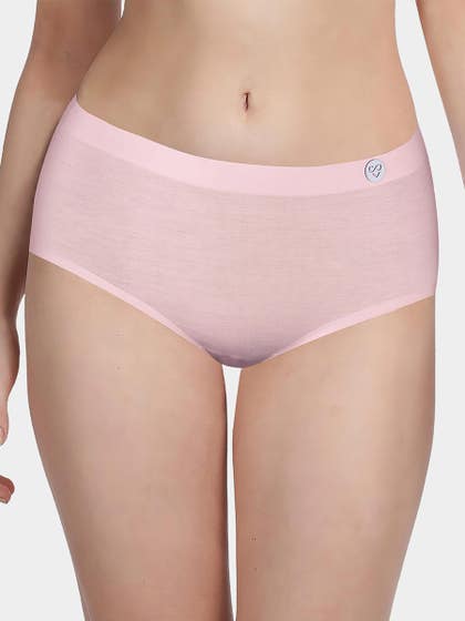 Susie Pale Pink Full Coverage Seamless Hipster Panty