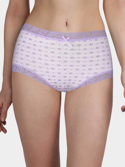 Susie Lavender Striped Heart Hipster Panty