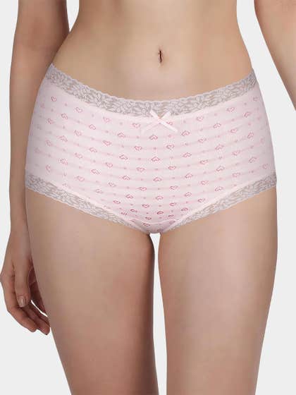 Susie Pink Striped Heart Hipster Panty