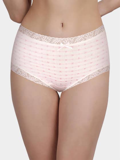 Susie Pink Striped X Print Hipster Panty