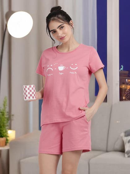Shyaway Mauve Glow Cozy Pyjama Shorts Set
