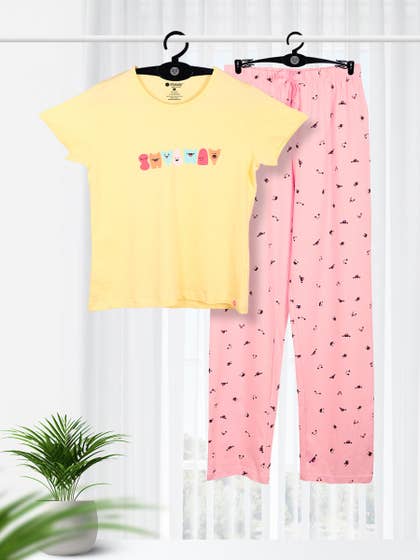 Shyaway Golden Haze Printed Pyjama Set