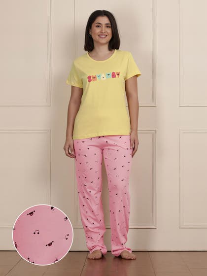 Shyaway Golden Haze Printed Pyjama Set