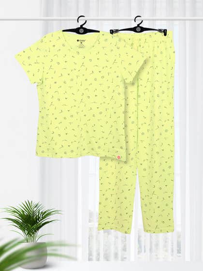 Shyaway Lime Sherbet All Over Printed Pyjama Set