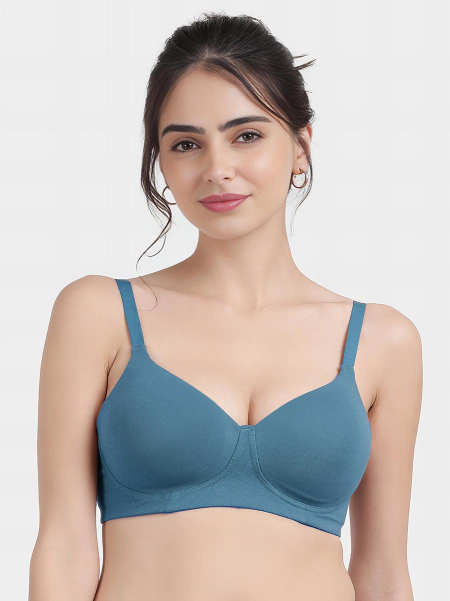 Susie Mallard Blue Basic Padded Non Wired Bra