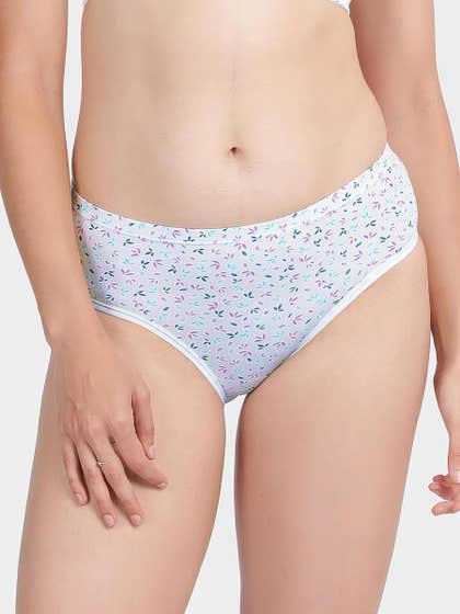 Susie Barely Blue Leaf Print Full Coverage