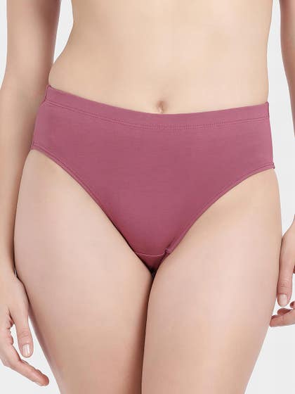 Susie Mellow Mauve Full Coverage Solid Everyday Hipster Panty