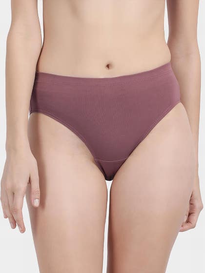 Susie Rose Brown Full Coverage Solid Everyday Hipster Panty