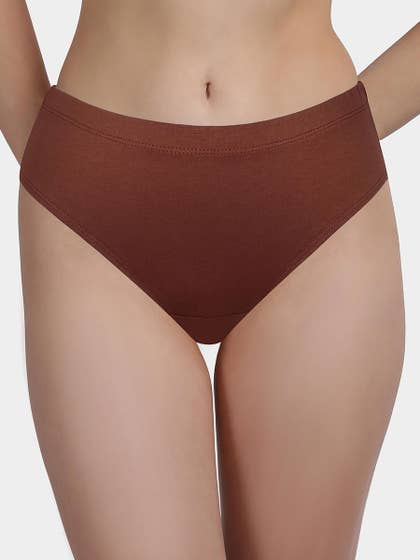 Susie Rustic Brown Full Coverage Solid Everyday Hipster Panty