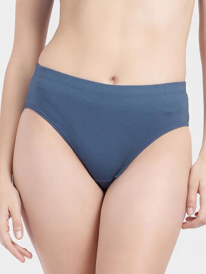 Susie True Navy Full Coverage Solid Everyday Hipster Panty
