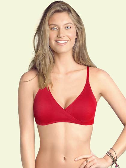 Susie Molten Lava Red Low Coverage Plunge Moulded Bra