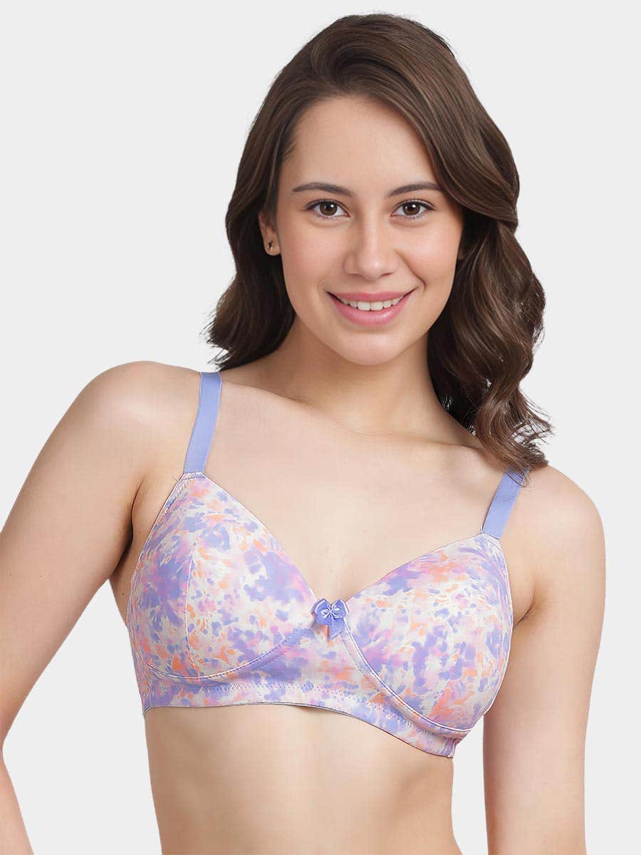 Taabu Black Beauty Heart Print Padded Wirefree T shirt Bra