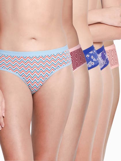 Taabu Multicolour Printed Polyamide Bikini Panty Combo C