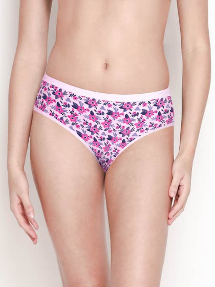 Taabu Candy Pink Floral Print Polyamide Bikini Panty