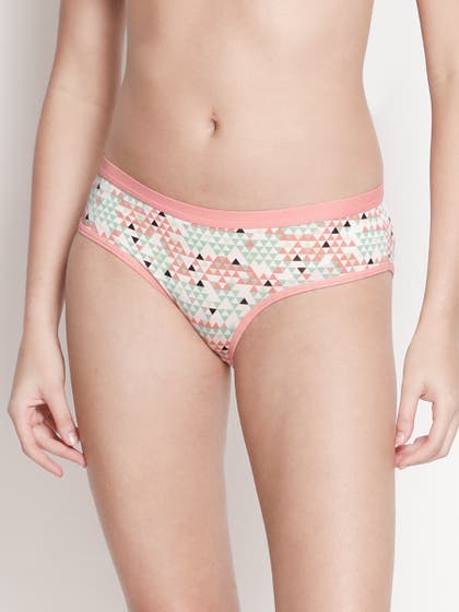 Taabu Pale Pink Geometric Print Polyamide Bikini Panty