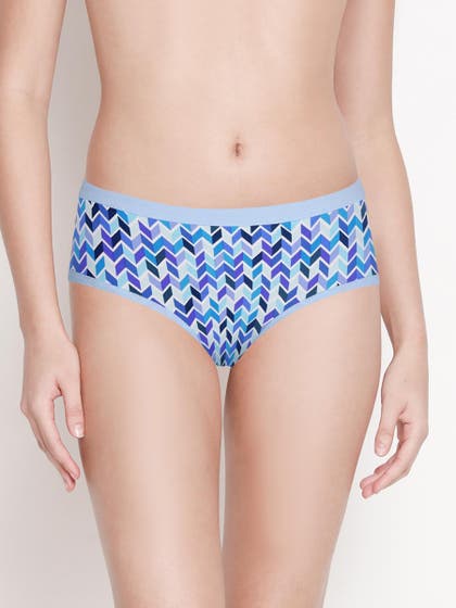 Taabu Ethereal Blue Geometric Print Polyamide Bikini Panty
