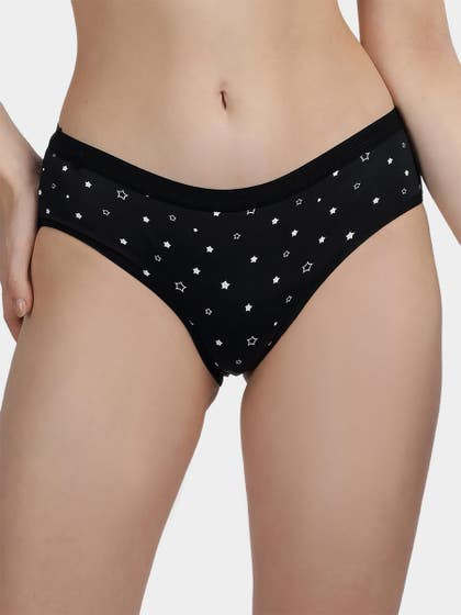 Taabu Black Star Print Polyamide Bikini Panty