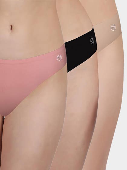Susie Multicolor Solid Seamless Thong Panty Combo B