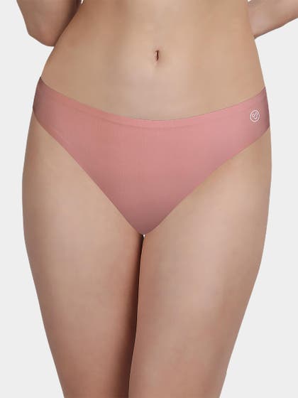 Susie Dusty Pink Solid Seamless Thong Panty