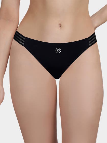Susie Black Beauty Solid Seamless Bikini Panty