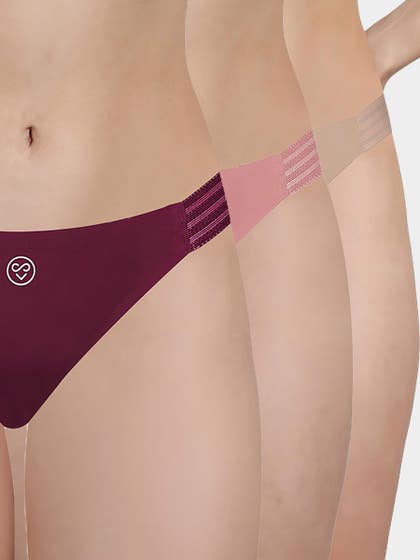 Susie Multicolor Solid Seamless Bikini Panty Combo B