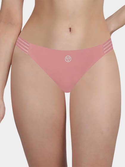 Susie Dusty Pink Solid Seamless Bikini Panty