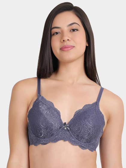 Susie Smokey Plum Full Cup Lace Padded Wired Bra