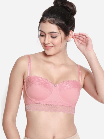 Susie Mary Rose Padded Wired Lace Cup Balconette Bra