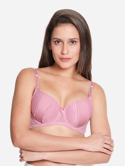 Susie Ballet Pink Lace Cup Padded Wired Bra