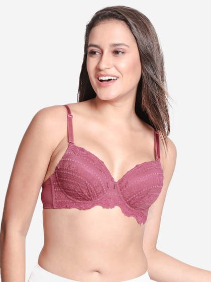 Susie Dusky Orchid Wired Full Coverage Padded Lace Bra