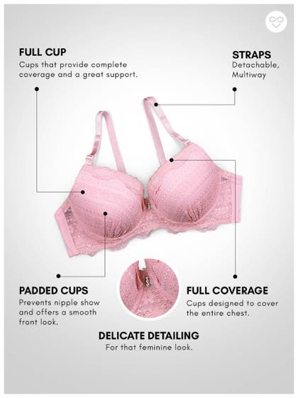 Susie Mary Rose Wired Full Coverage Padded Lace Bra