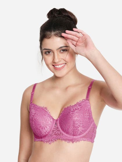 Susie Orchid Purple Full Lace Padded Wired Designer Bra
